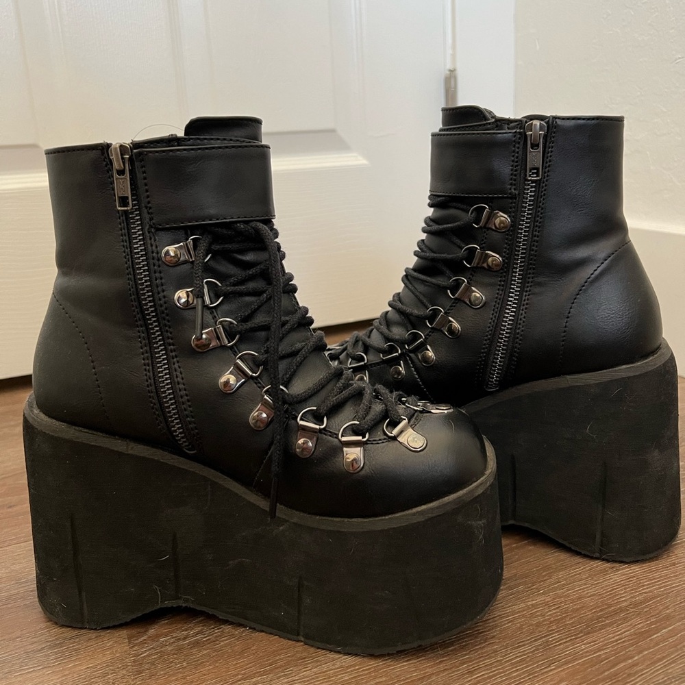 KERA-21 Ankle Boot | Black Faux Leather - Black